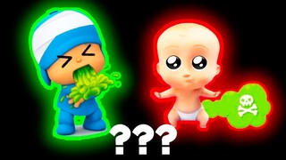 Pocoyo & Boss Baby "Go Away & Fart" Sound Variations in 48 Seconds