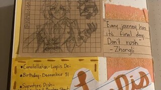 ˚✧₊draw and journal with me⁺˳✧༚             •genshin impact Zhongli•