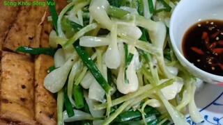 CỦ KIỆU XÀO NƯỚC CỐT DỪA .ĐẬU HỦ MUỐI CHIÊN.MÓN CHAY NGON TẠI NHÀ