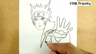 ASMR drawing Naruto ... VERY EASY ,, how to draw NARUTO manga from japa