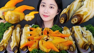 [ONHWA] Razor clams, boiled clams chewing sound! 🧡 Sweet, chewy, delicious clams