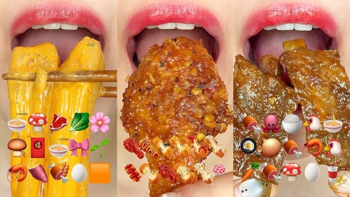 asmr DANGBEE 10 MINUTES DELICIOUS EMOJI FOOD CHALLENGE 맛있는 이모지 먹방 모음집 eating sou