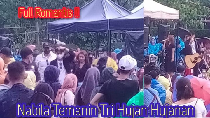 FULL KEROMANTISAN NABILA SETIA BANGET NEMANIN TRI SUAKA HUJAN HUJANAN 😍 ROMANTIS BAPER !!