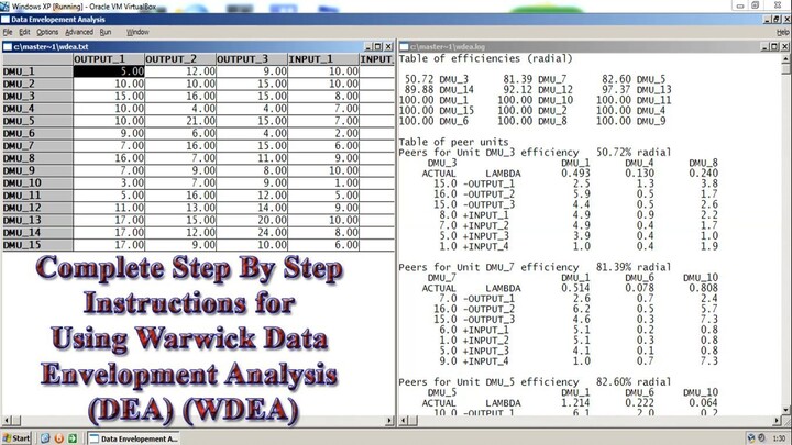 Warwick Data Envelopment Analysis (DEA) (WDEA) Full Version