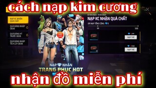 Free fire| cách nạp kim cương nhận 1 gói đồ miễn phí chỉ với 20k - cách nạp thẻ free fire