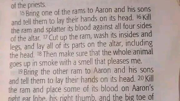 Daily Verse.         Exodus 29:19-21