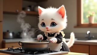 😻 Cooking Up Cuteness: Tiny Kitten Prepares Delicious Food! 🐾💖 | #cat #kitten #vlog #cute