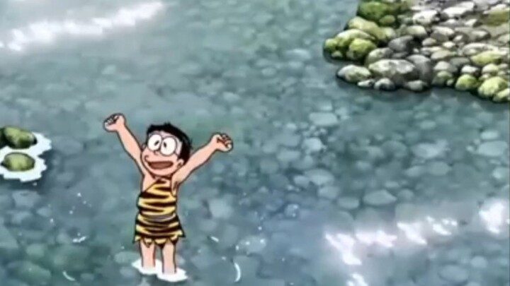 nobita sangat bahagia sekali