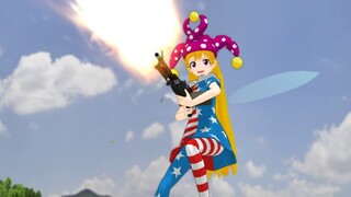 Clownpiece firing an M60