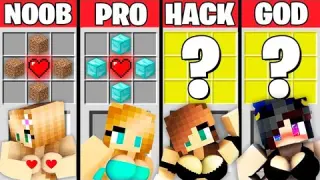 Minecraft Battle: LOVE GIRL CRAFTING CHALLENGE - NOOB vs PRO vs HACKER vs GOD! (Animation)