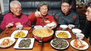 직접 갈아만든 영양만점 콩비지찌개 먹방 (김전, 애호박 새우젓볶음, 고구마줄기 김치) Pureed Soybean Stew Mukbang / Korean Food Recipes