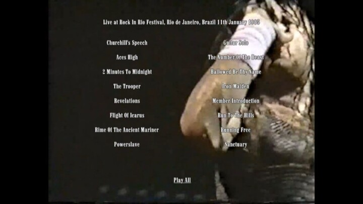 Iron Maiden Rock In Rio 1985 DVD Menu