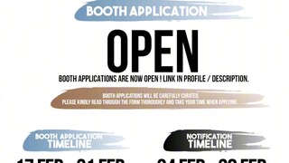 📣 Booth Applications are NOW OPEN! / 摊位报名现已开放！