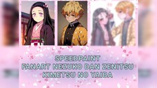 menggambar couple nezuko dan zenitsu dari demon slayer