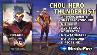 New Chou Thunderfist HERO Skin Script No Password | 2 Ulti Voice & Full Effects | MLBB