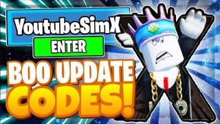 YOUTUBE SIMULATOR X - ALL NEW *BOO! UPDATE* ROBLOX YOUTUBE SIMULATOR X CODES!