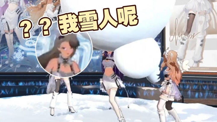 逆大天！堆雪人堆着堆着变成打篮球！拉姐空手夺雪人把乃琳整懵了！