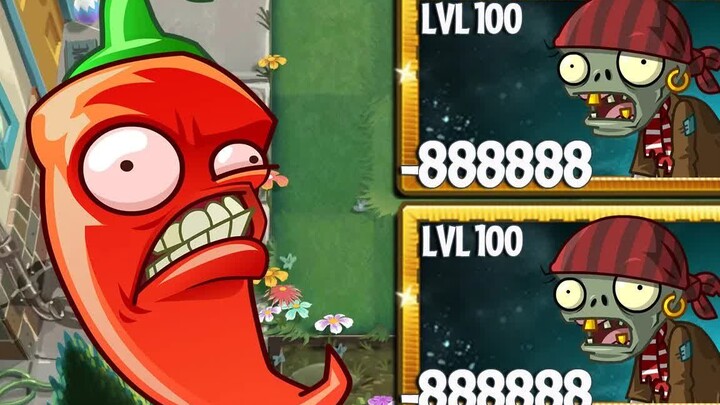 每个绿色植物和其他植物等级100对抗超级速度海盗僵尸 - PvZ 2挑战