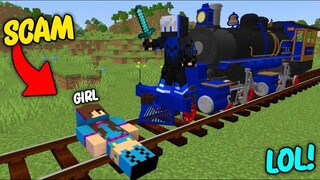 😂I Secretly Install Real Life Train Mod For Stealing This Girl Personal Stuff in Minecraft...