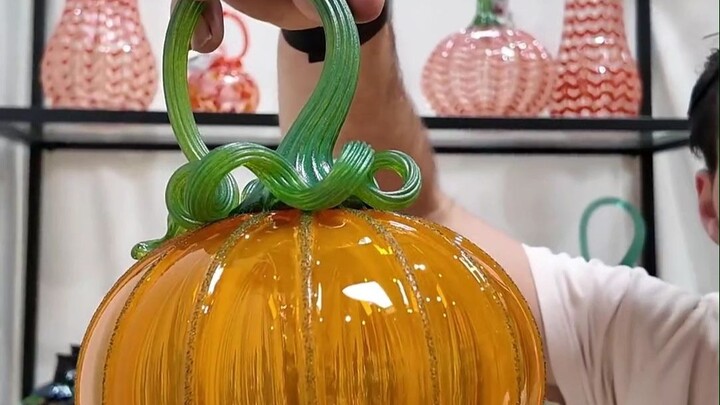 Make a pumpkin glass craft purely by hand, starting with shaping, coloring, and finalizing the shape