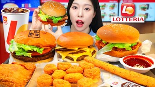 ASMR MUKBANG| 햄버거 양념치킨 치즈스틱 먹방 & 레시피 FRIED CHICKEN AND HAMBURGER EATING