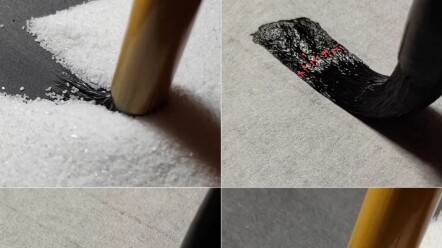 ความเข้าใจเบื้องต้นเกี่ยวกับการใช้ปลายด้านหน้าและด้านข้างของพู่กัน·การสังเกตรูปแบบการเคลื่อนที่ของขน