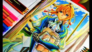 Speed Drawing Violet Evergarden พร้อมพื้นหลัง !!
