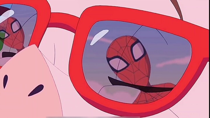 Spider-Man melakukan perjalanan ke alam semesta paralel punk Spider-Man dan Spider-Pig?