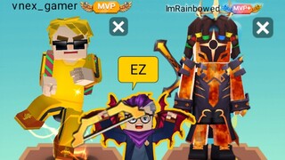 🔴I CARRY VNEX AND RAINBOWED IN BEDWARS USING BOW ONLY😂 BLOCKMAN GO