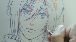 เขย่าขวดก่อนทาสีและสอนวิธีวาดมิคาสะ แอคเคอร์แมนให้ทุกคน