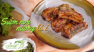 Cách ướp Sườn Non Nướng Lá É thơm lừng - Grilled riblets with basil leave  | Bếp Cô Minh Tập 217