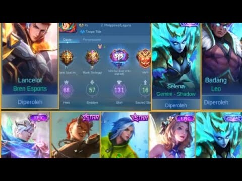 BELI AKUN MOBILE LEGENDS 100K BANYAK SKIN EPICKNYA WOW!!!