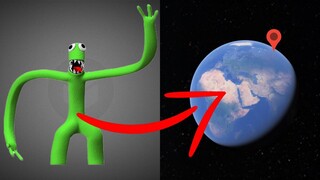 OMG! Green Rainbow Friends on Google Earth! Roblox