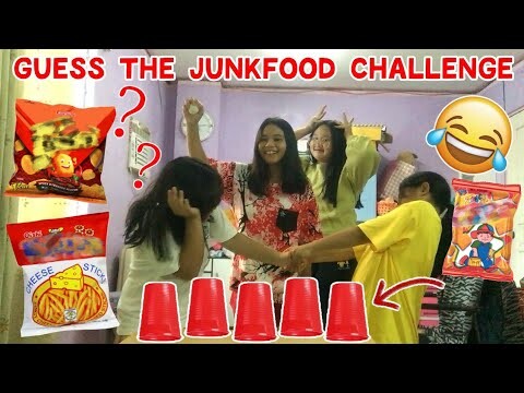 GUESS THE JUNKFOOD CHALLENGE (LAUGHTRIP AYAW MABASAG NG ITLOG 😂)