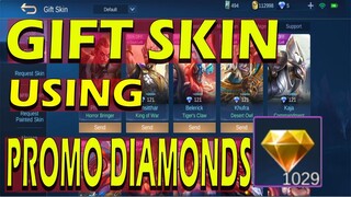 Can you GIFT SKIN TO YOUR MAIN ACCOUNT USING PROMO DIAMONDS? | MOBILE LEGENDS BANG BANG