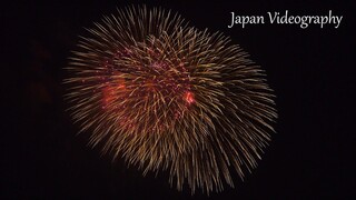 [4K]2018年 大石田まつり最上川花火大会 日本一の町民号 20号玉10連発 24inch shells fireworks×10 in Oishida fireworks, Japan