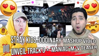 Stray Kids "MANIAC" M/V Teaser 1, Mashup Video, UNVEIL : TRACK 3 땡 & TRACK 2 Lonely St. | REACTION