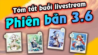 Tóm tắt Livestream phiên bản 3.6 | Genshin sợ không còn quay xe nữa rồi ae ạ =))))) | Genshin Impact