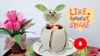 How to make a Cat from a Cantaloupe / Fruit and vegetable carving