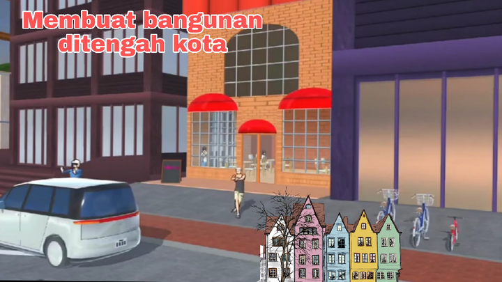 Membuat bangunan ditengah kota | Sakura school simulator