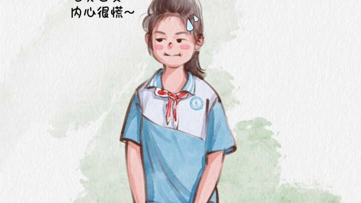 Forgetting your red scarf is seriously nerve-racking—you can tell the little girl really tried her b