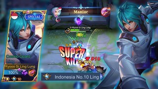 SOLO RANK PAKE LING DI MAP M-WORLD LANGSUNG DAPET MANIAC | TOP GLOBAL LING - Mobile Legends