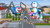 Robot Doraemon Berubah Jadi Choo Choo Charles, Yuta Dan Mio Membantu || Sakura School