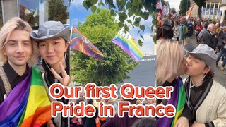 Our First LGBTQ Parade in France 🏳️‍🌈 Vlog Gay Couples [Haoyang & Gela]