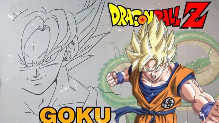 menggambar anime dragonball, son goku