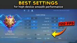 NEW BEST MOBILE LEGENDS SETTINGS FOR HIGH DEVICES! | BEST GAMING PERFORMANCE