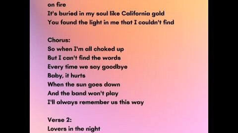 Always Remember Us This Way (lyrics)