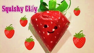 Cách làm squishy giấy trái dâu tây 3d đơn giản - Squishy giấy mới nhất - squishy giấy 3d