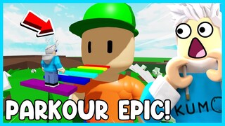 AKU PARKOUR OBBY MENUJU MR STUMBLE GUYS YANG SANGAT BESAR! PARKOUR TEREPIC