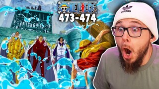 LUFFY vs THE ADMIRALS? | ONE PIECE Ep 473-474 REACTION